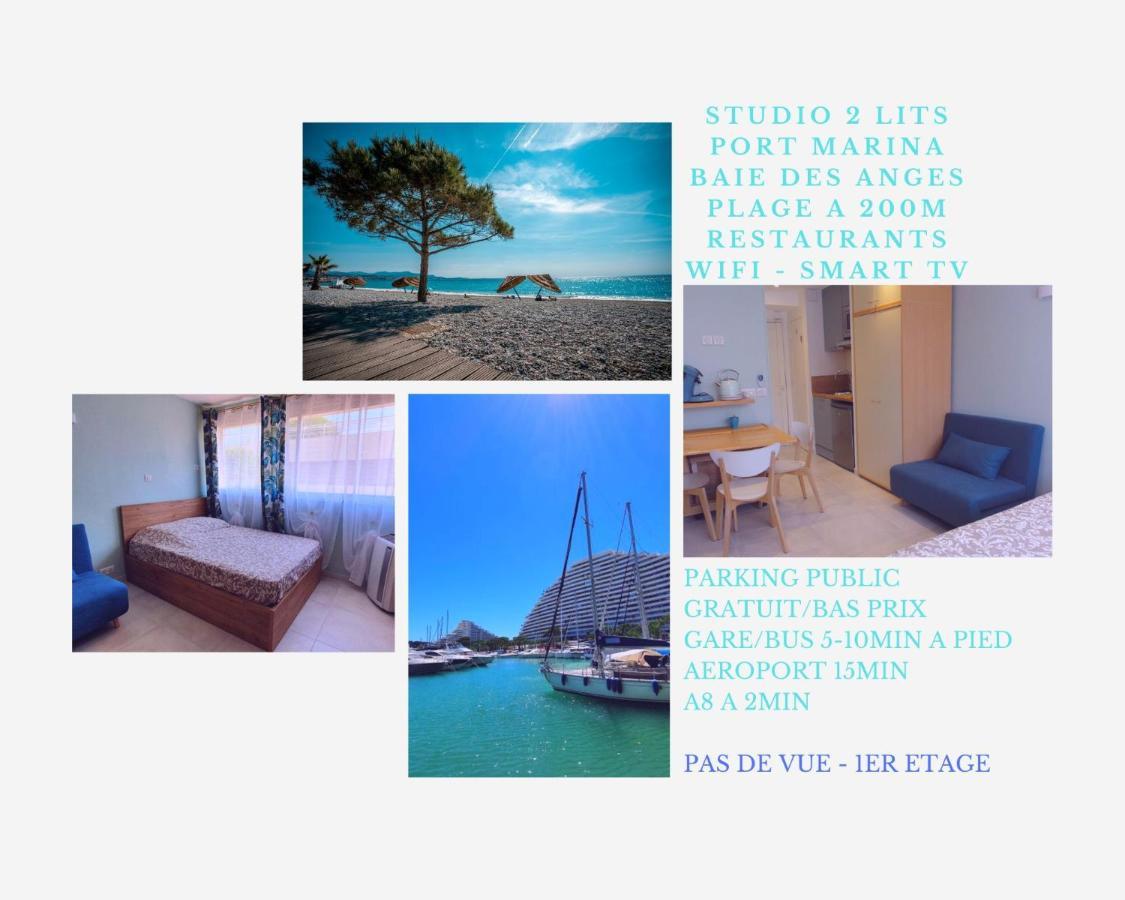 Studio Confort, Plages Proche, Wifi, 2 Lits - Fame Marina Baie Des Anges Вилньов Любе Екстериор снимка